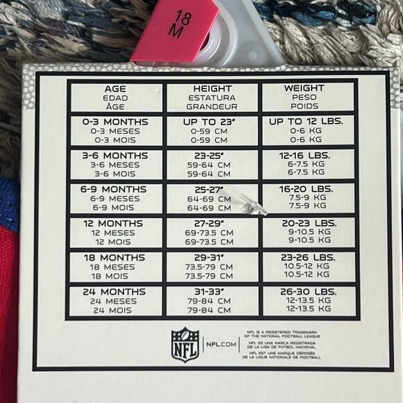 Buffalo Bills NFL Three Creepers One Piece Bodysuits 18 Months Red White Blue - Picture 9 of 11